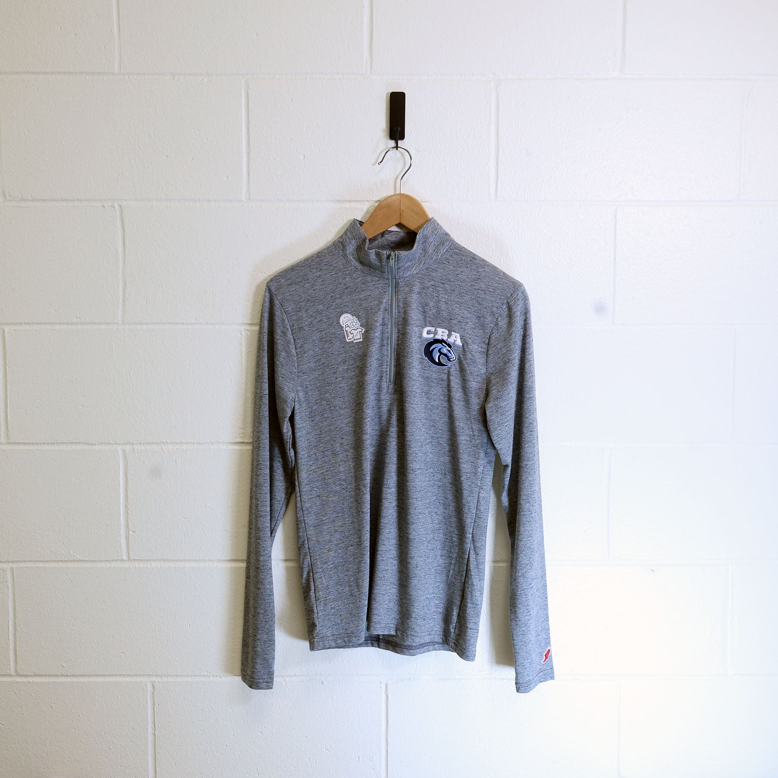 L2 Reclaim 1/4 zip heathered grey/blue