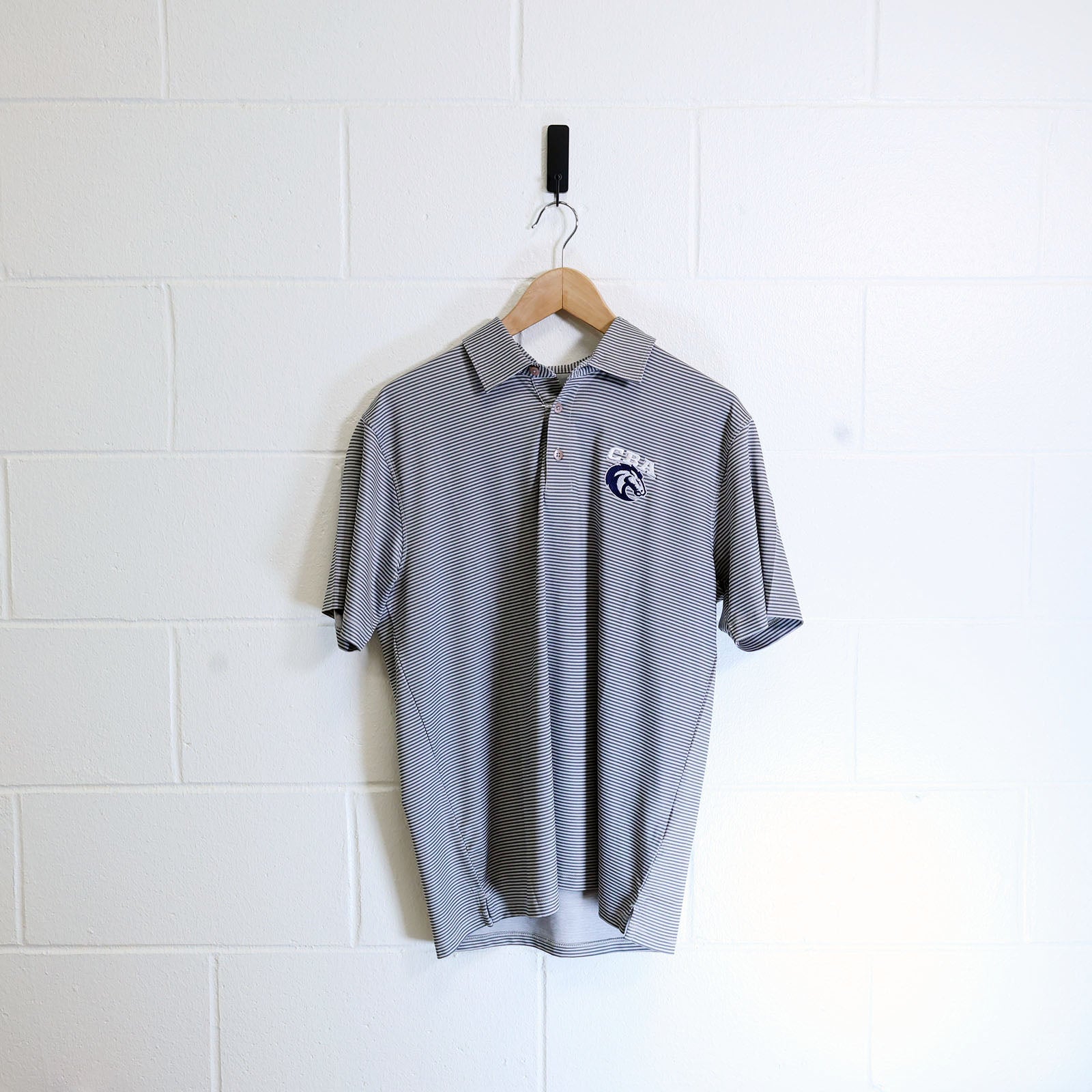 Grey Striped Polo