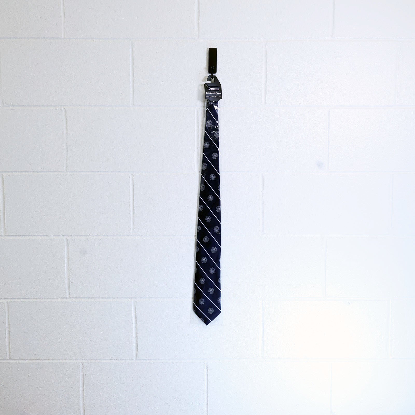 Striped CBA Logo Silk Tie