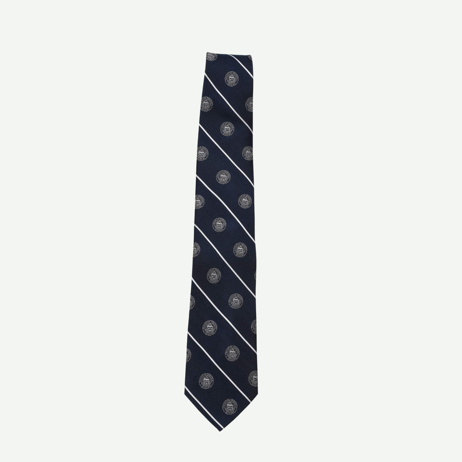 Striped CBA Logo Silk Tie