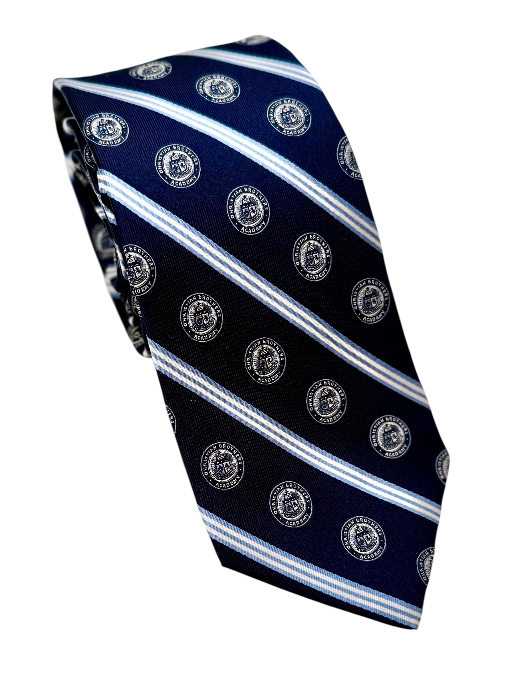 Striped CBA Logo Silk Tie (7012)