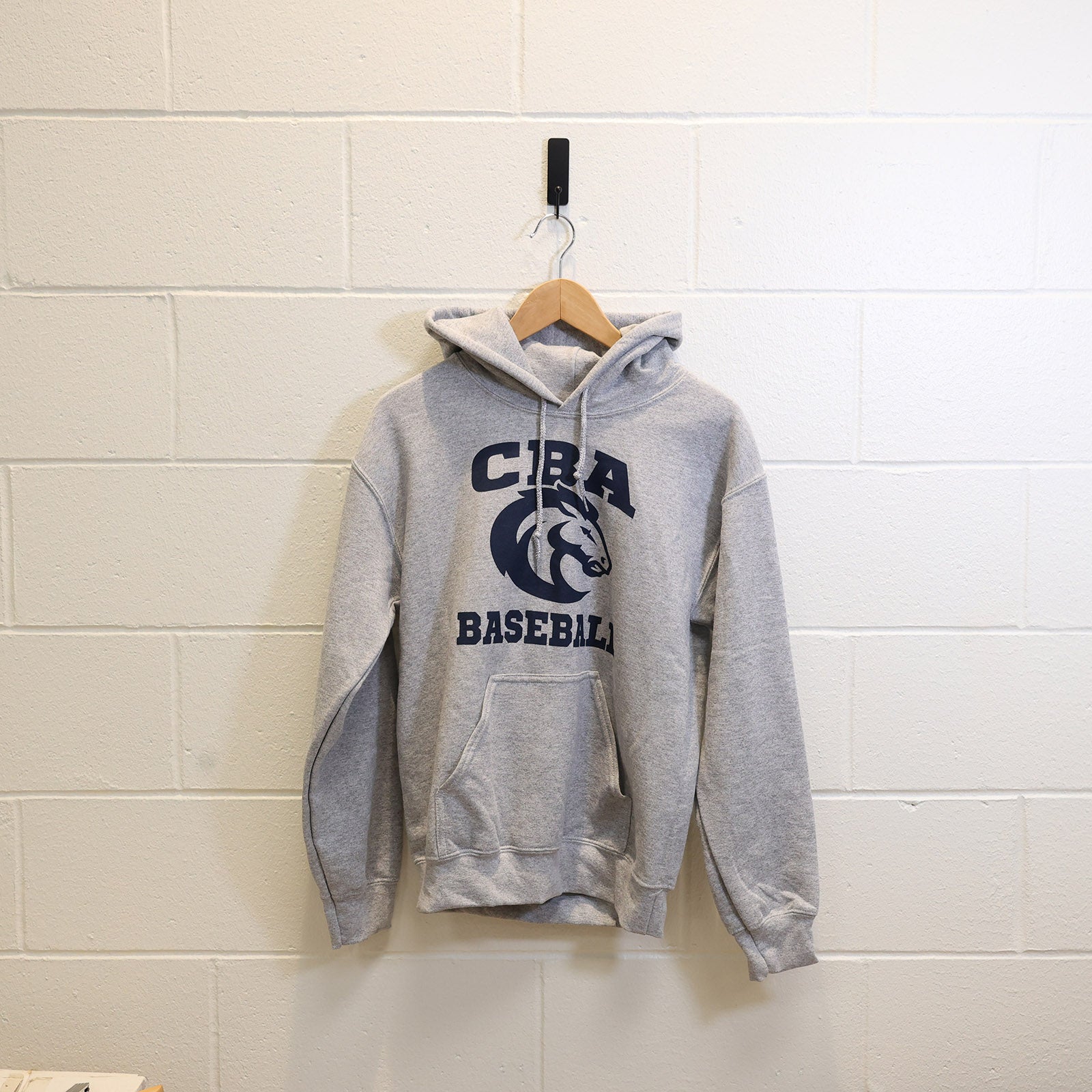 Baseball Grey Hooded Sweatshirt