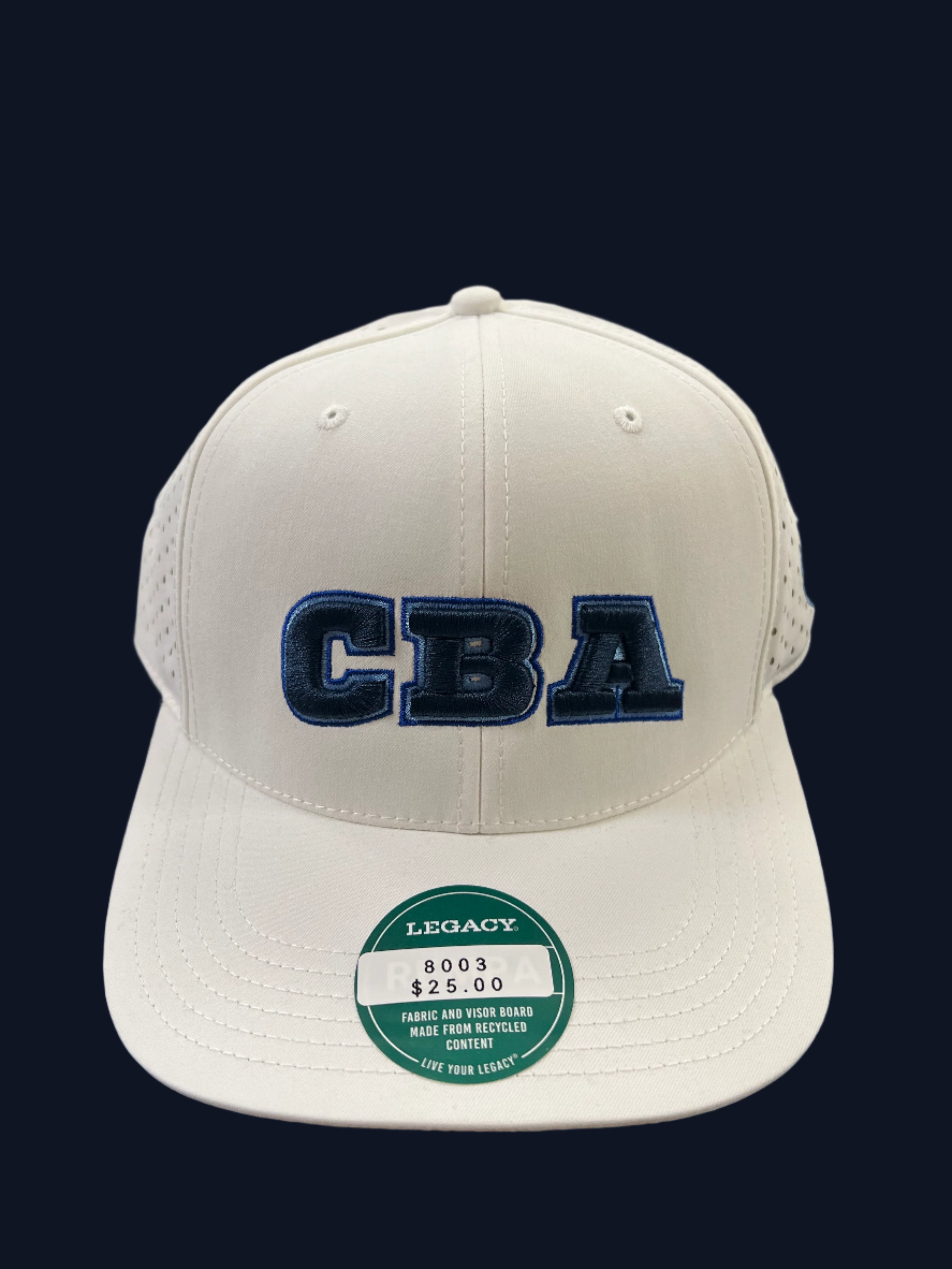 White CBA performance hat